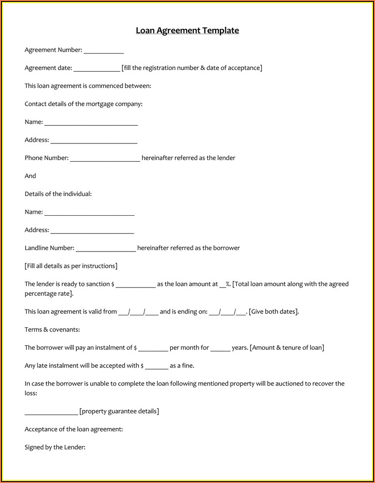 Simple Loan Agreement Form Doc