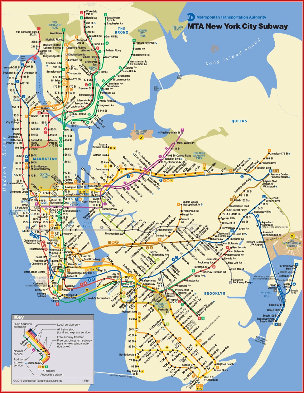 Subway Map Nyc Manhattan Only