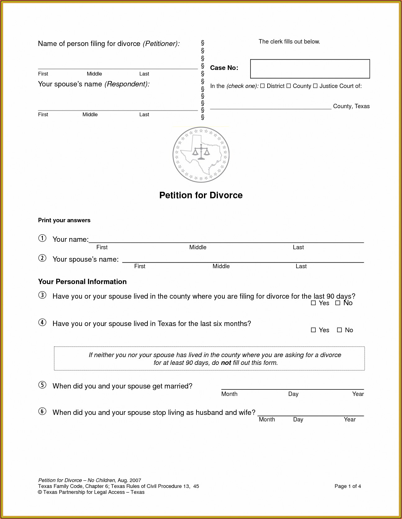 Uncontested Divorce Forms Indiana Free Form Resume Examples E4Y4aN7VlB