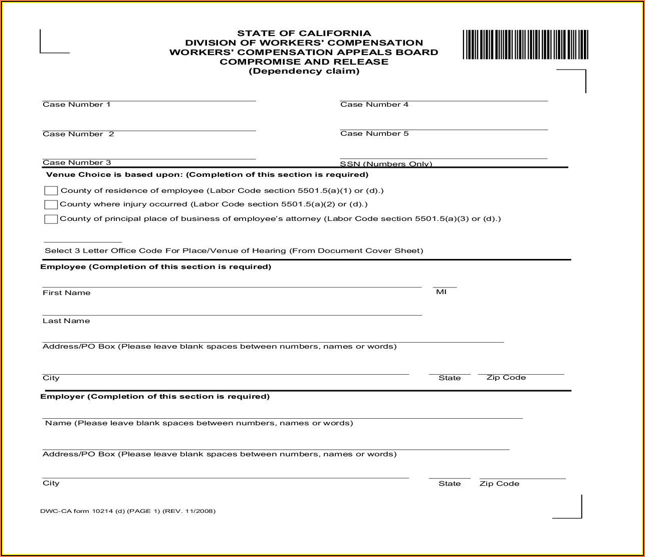 Workers Comp Forms California
