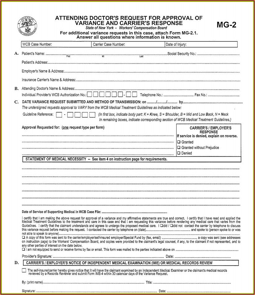 Workers Comp Forms Ny