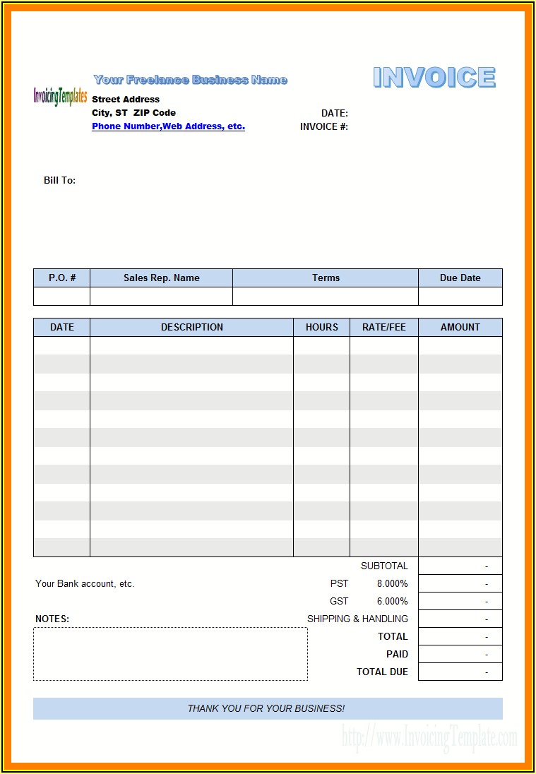 Electrical Invoice Template Uk