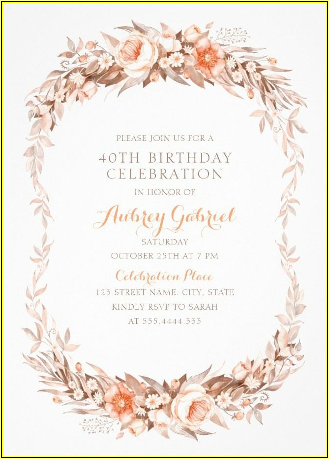 Elegant Birthday Invitation Templates