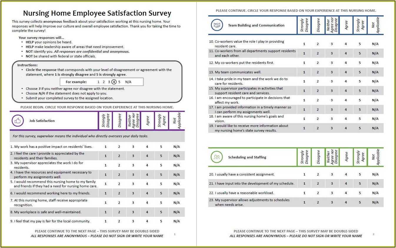 Employee Satisfaction Survey Template Excel