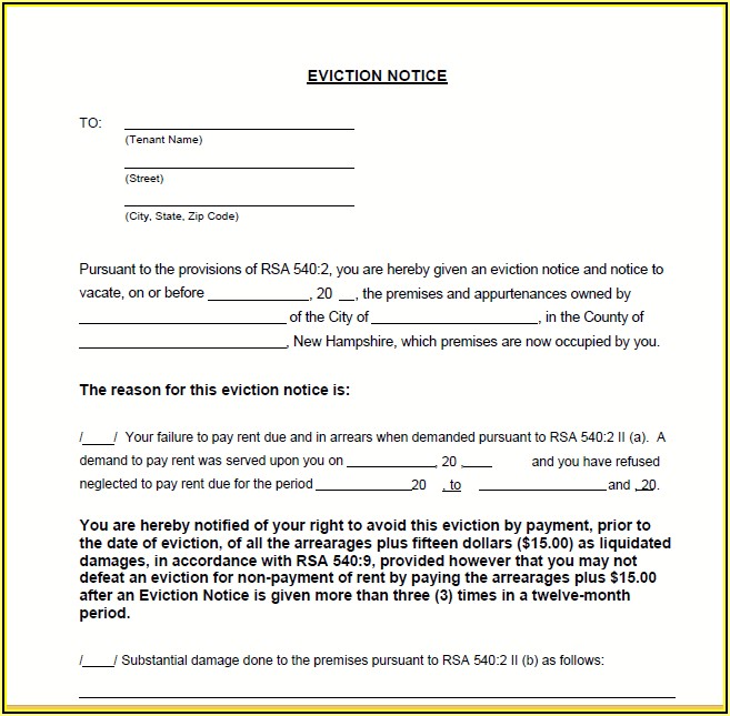 Eviction Notice Template Word Free