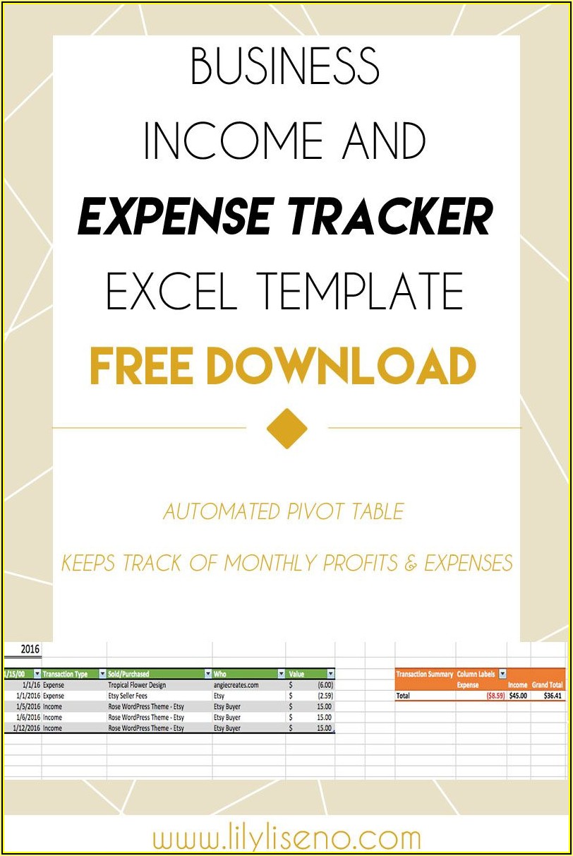 Expense Tracker Excel Template Free