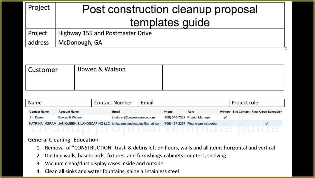 Free Cleaning Proposal Template Pdf