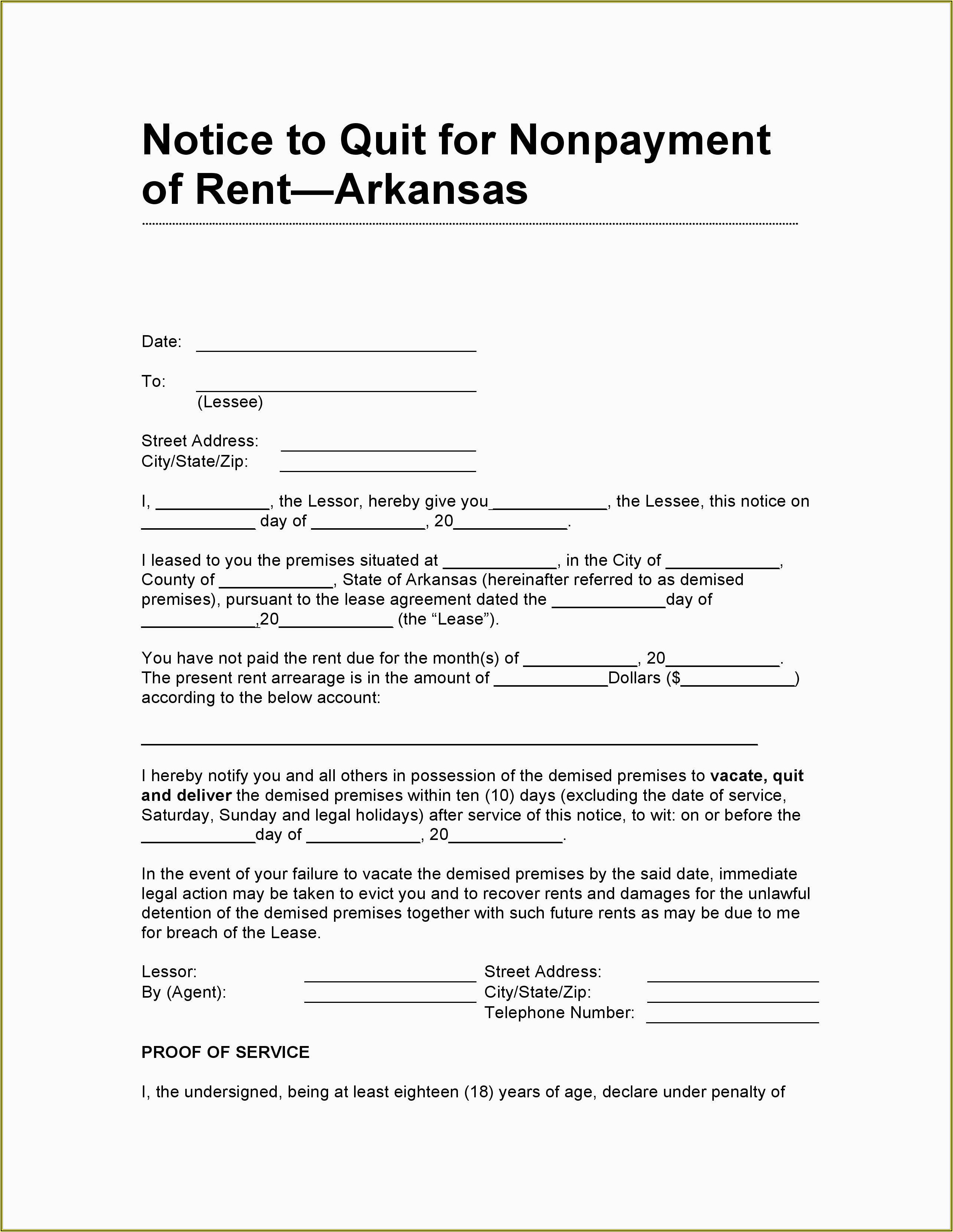 Free Eviction Notice Template Pa