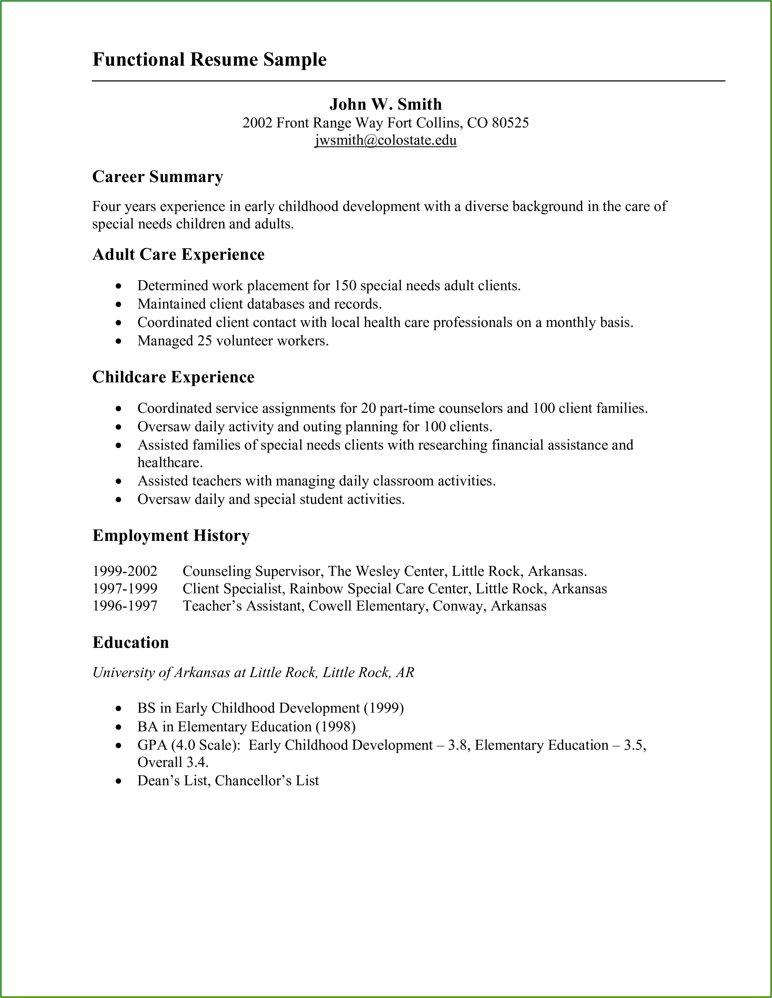 Resume Sample Template Download