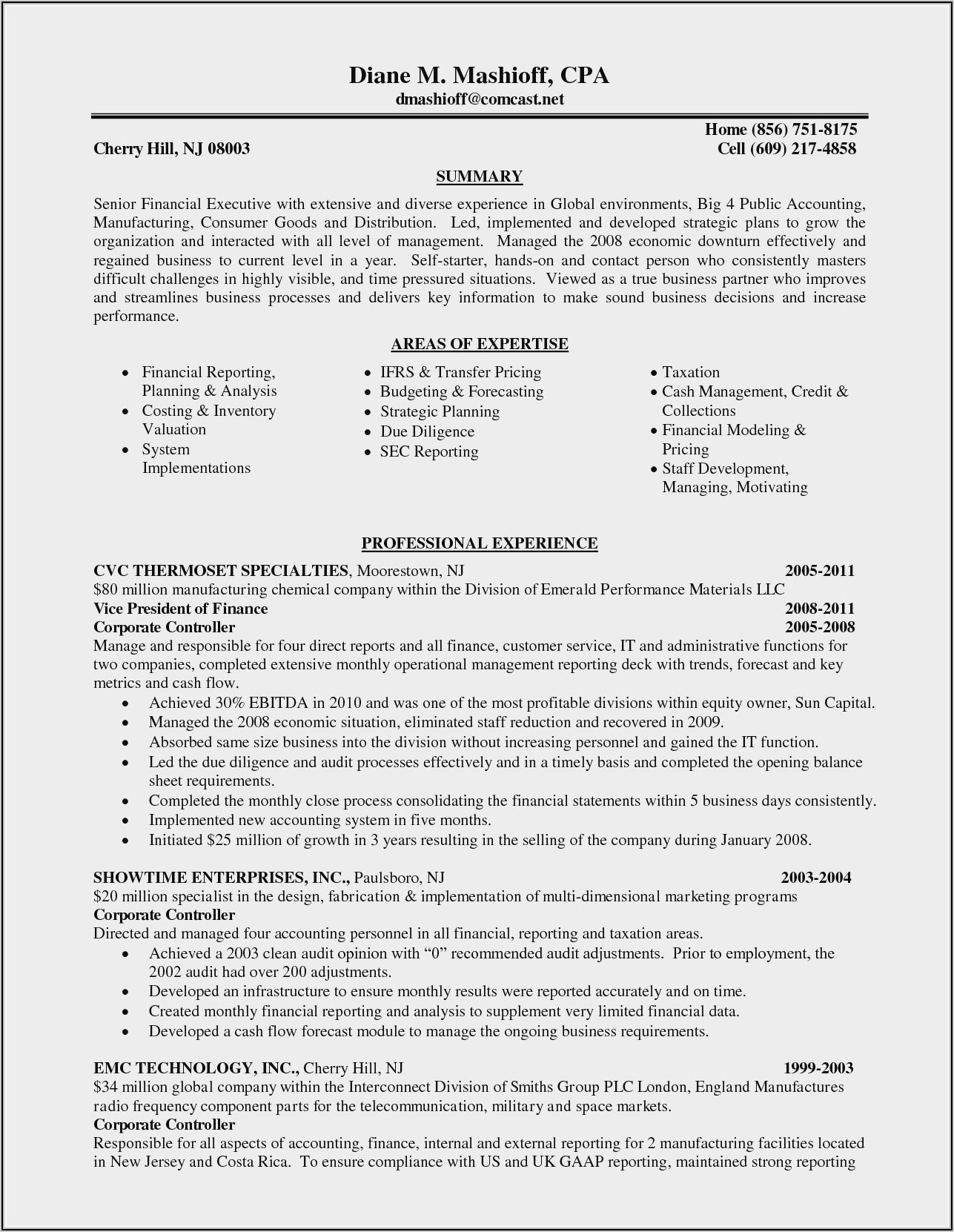 Resume Samples For Accountant In India