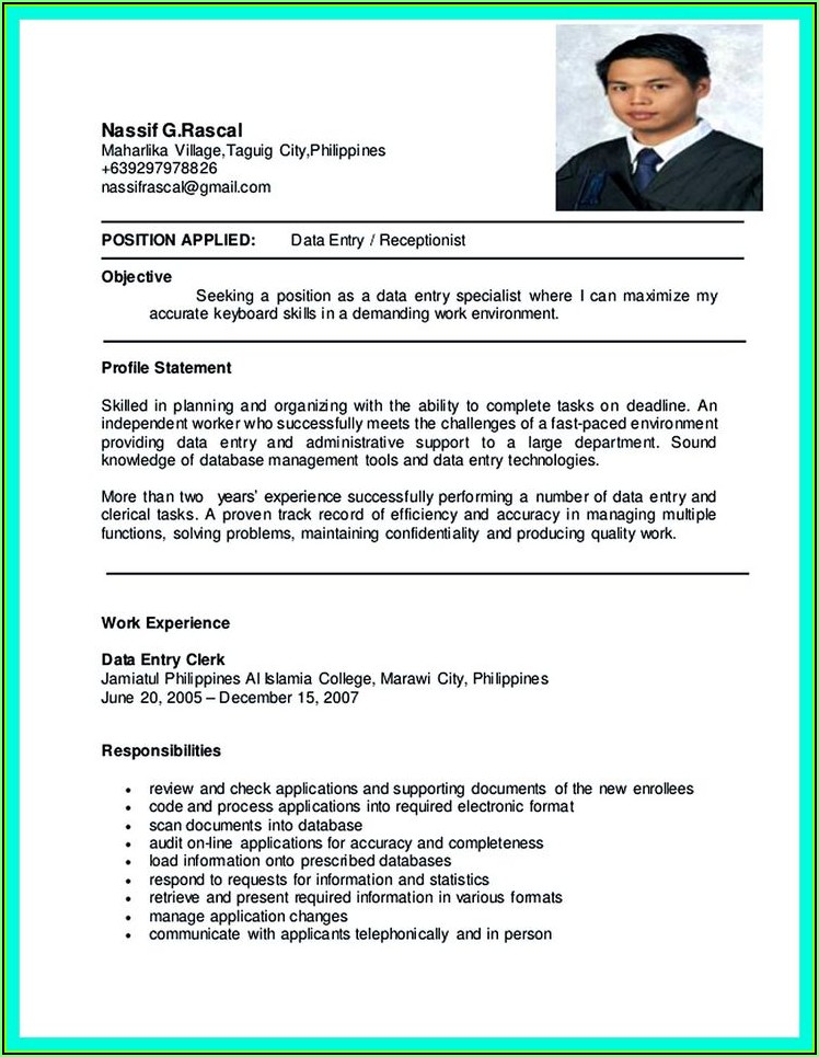 Sample Resume For Nurses With Experience In The Philippines