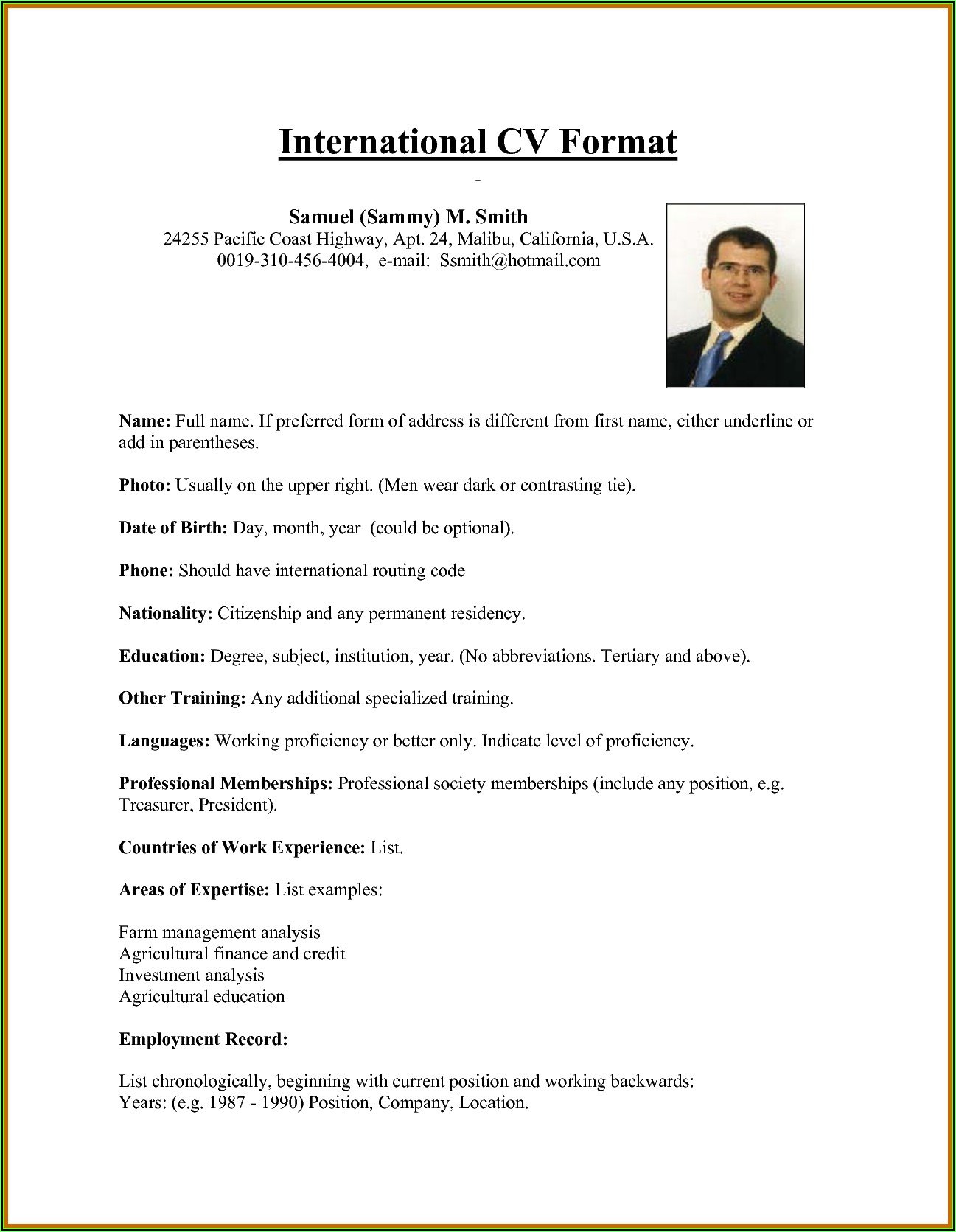 Some Professional Resume Format