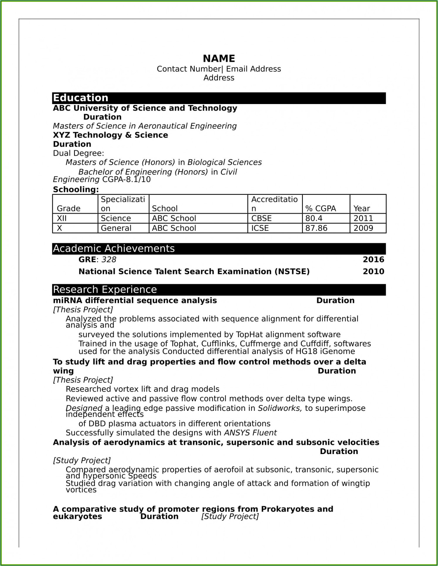 Top 10 Resume Format For Freshers Download