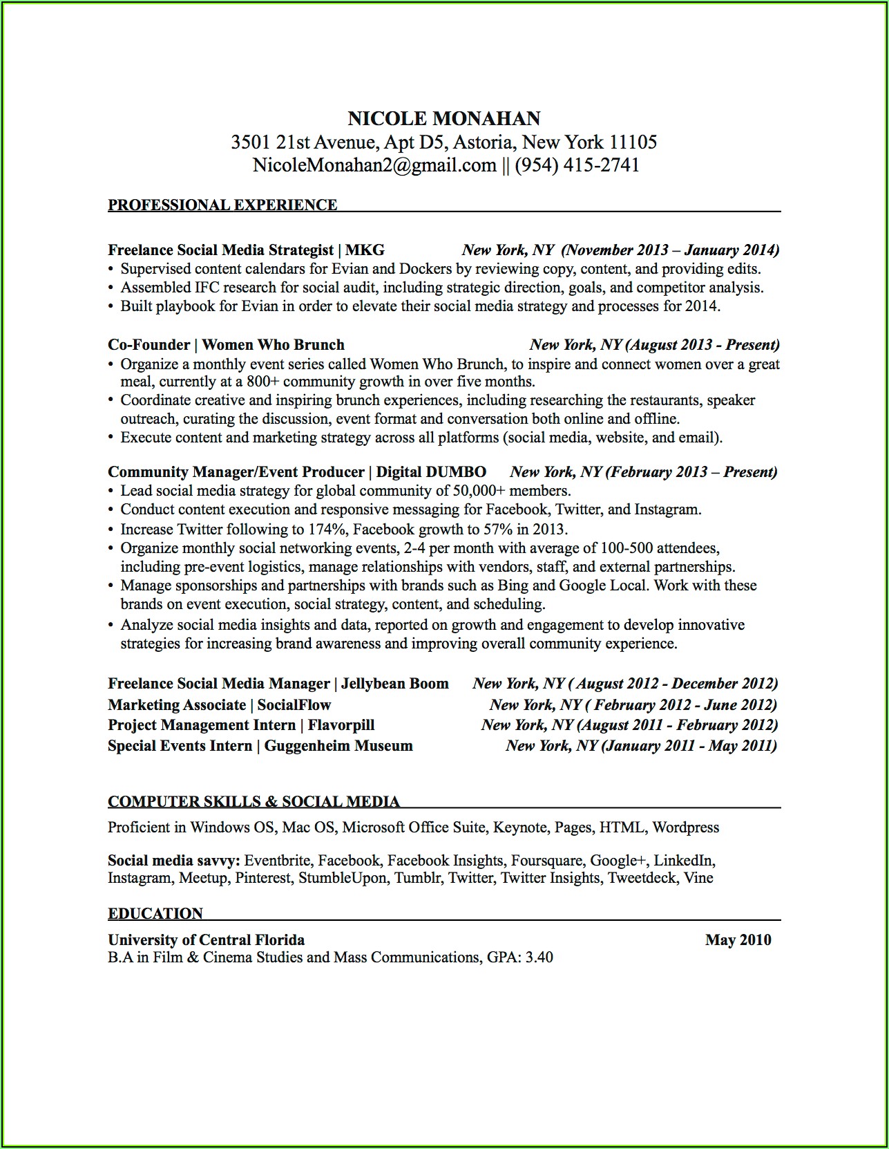 Updated Resume Format Free Download