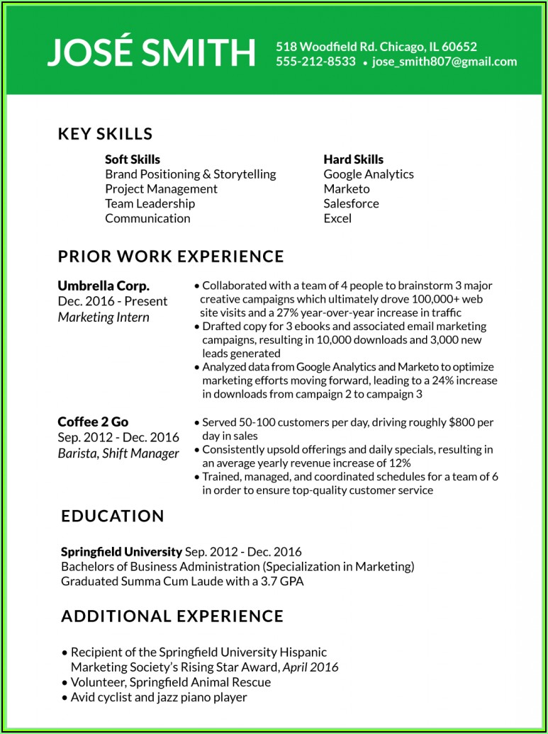 Updated Resume Templates 2018