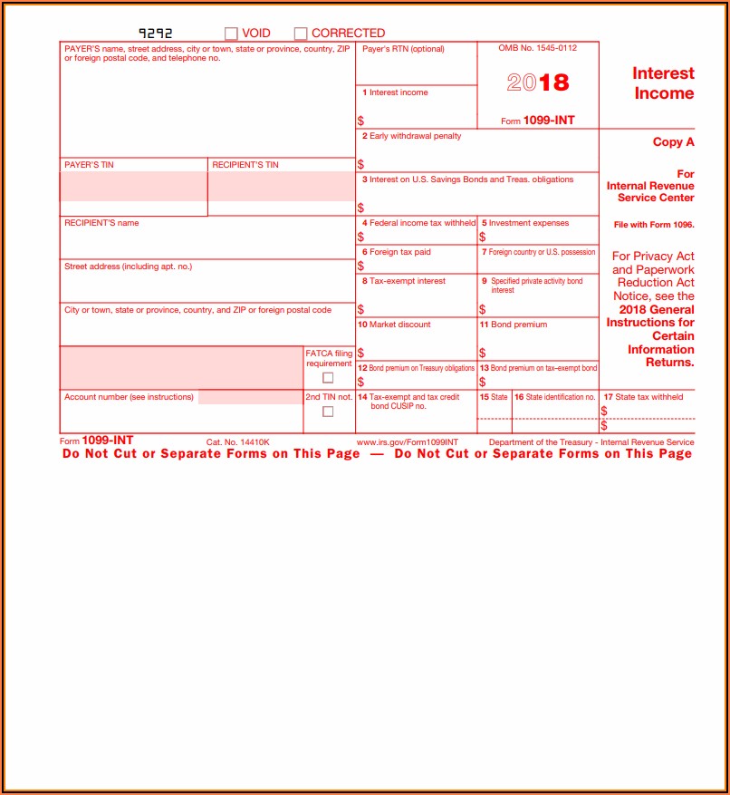 1099 Int Fillable Form 2018
