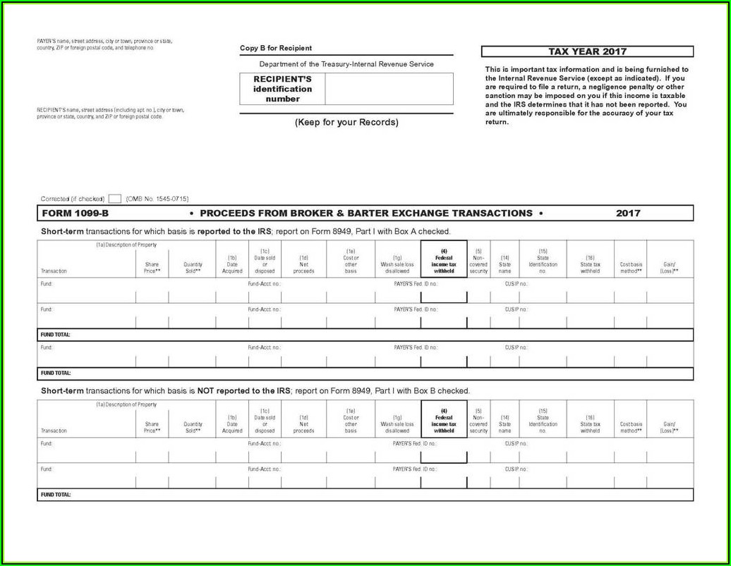 2017 Form 1099 Template