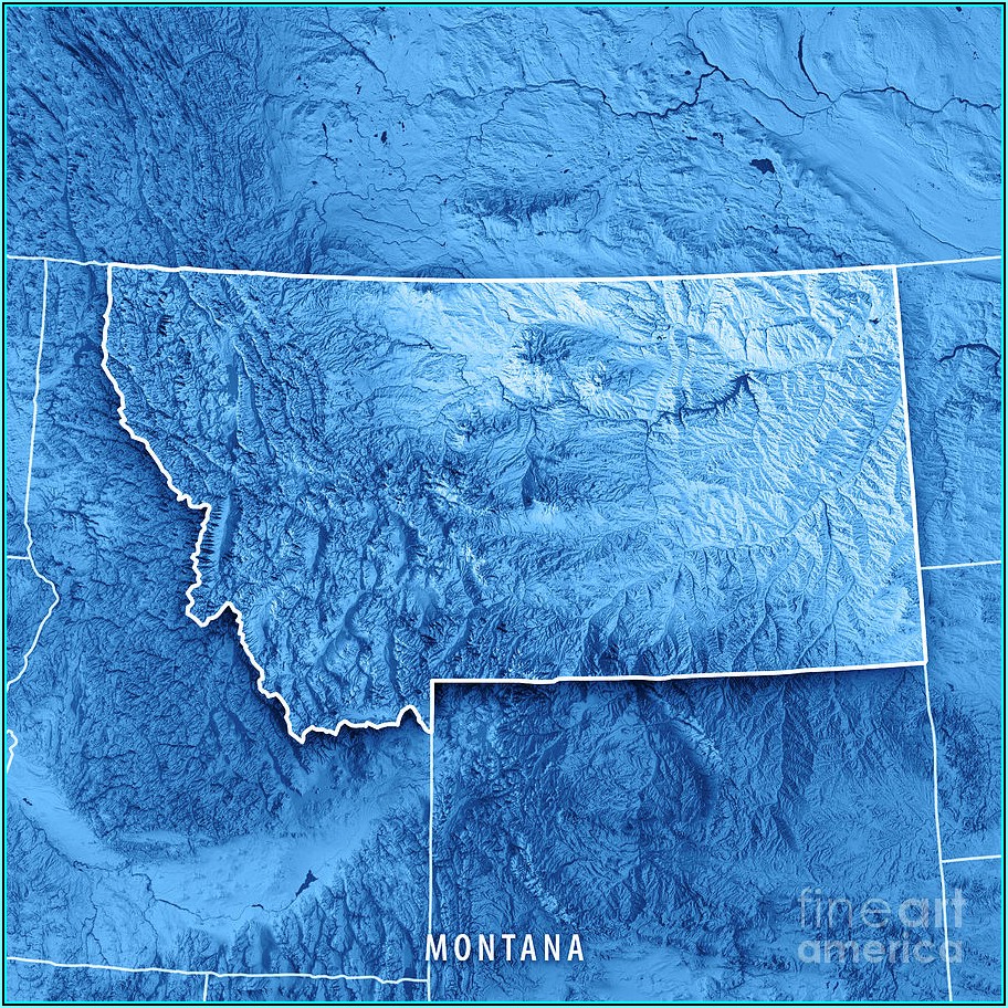 3d Topographic Map Montana