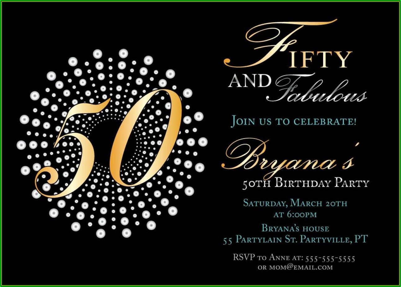 50th Birthday Party Invitation Templates Free Download
