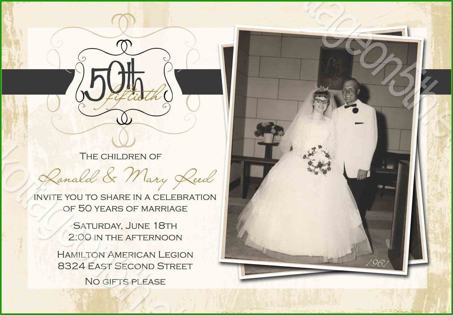 50th Wedding Anniversary Invitation Templates Free