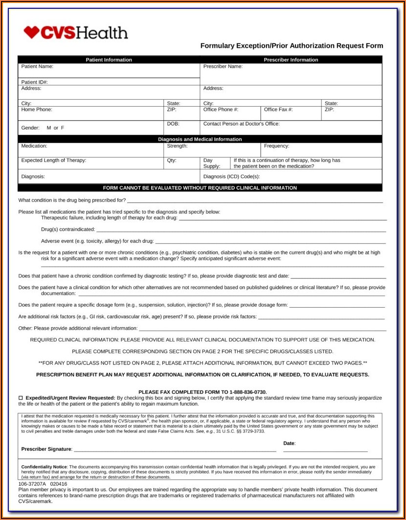 Aarp Pharmacy Prior Authorization Form