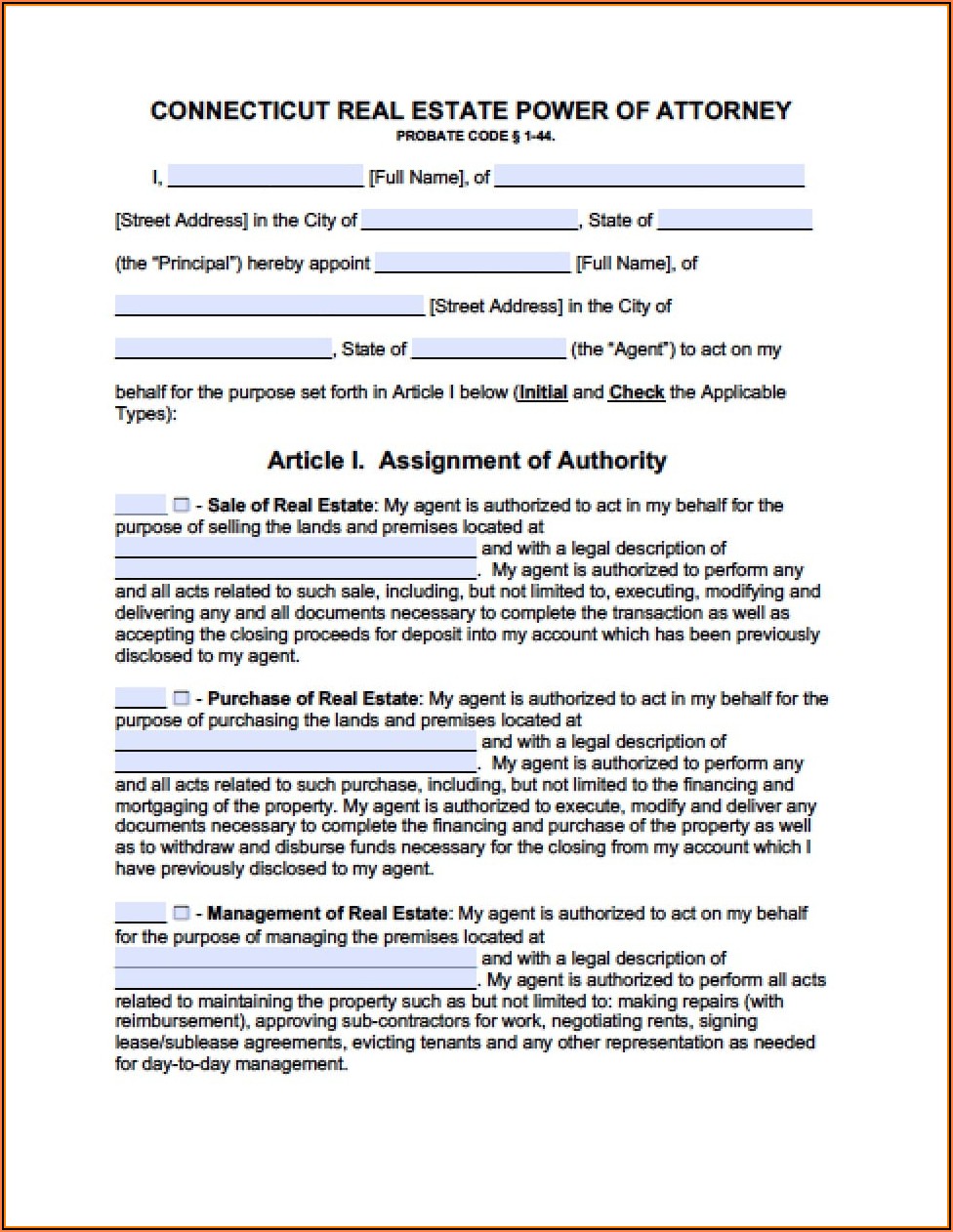 Advance Directives Forms Ct
