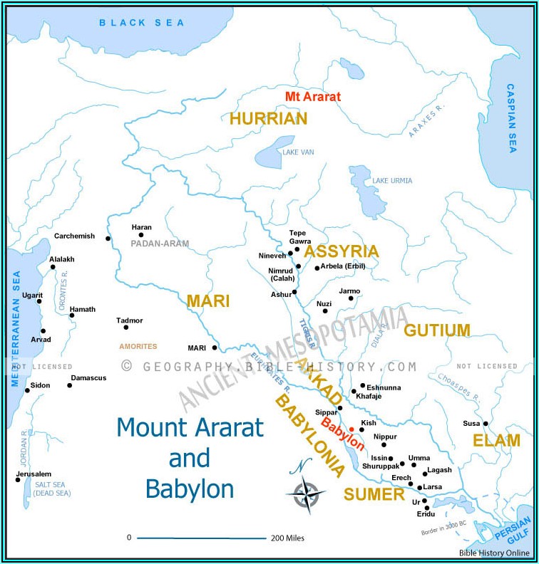 Bible Map Land Of Shinar