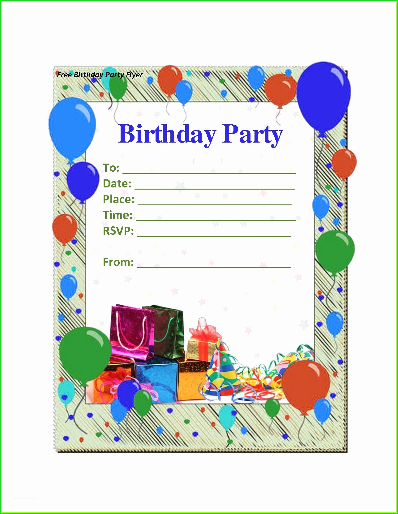 Birthday Party Invitation Template Printable