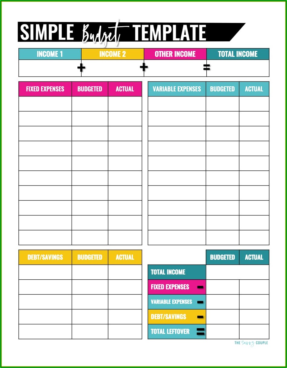 Blank Paycheck Budget Template