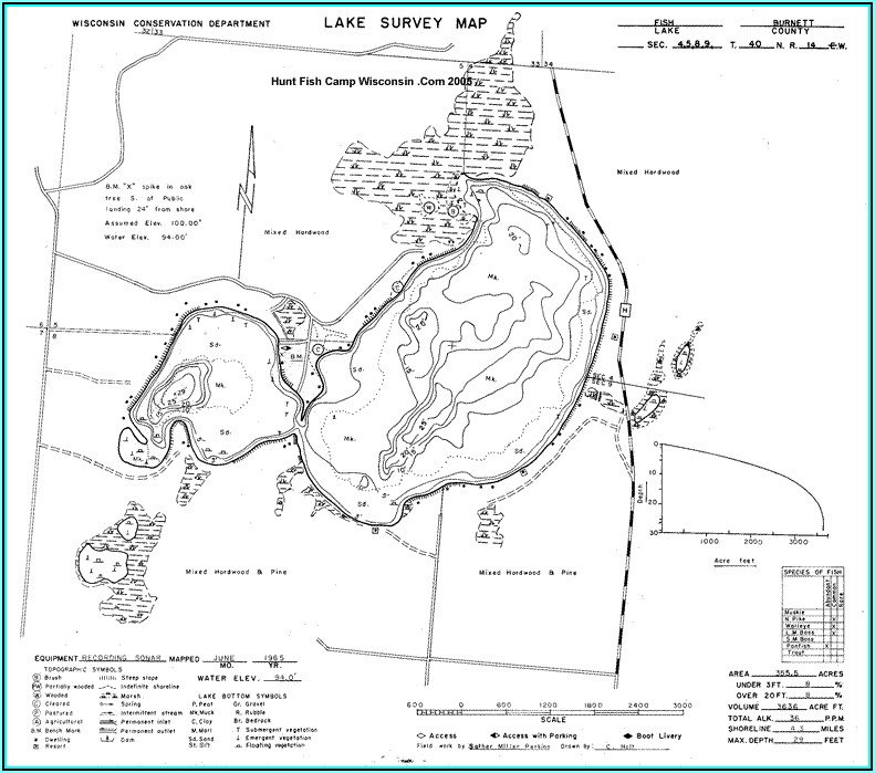 Burnett County Wi Lake Maps