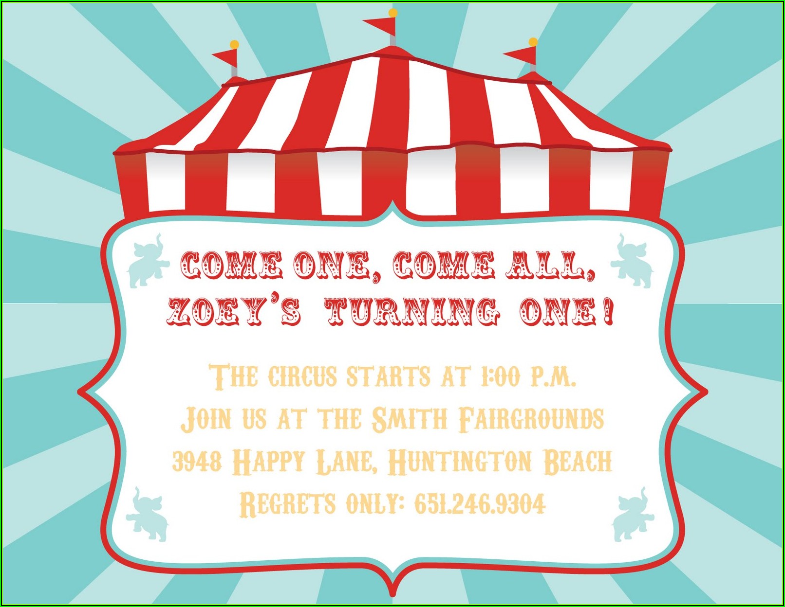 Carnival Themed Party Invitation Templates