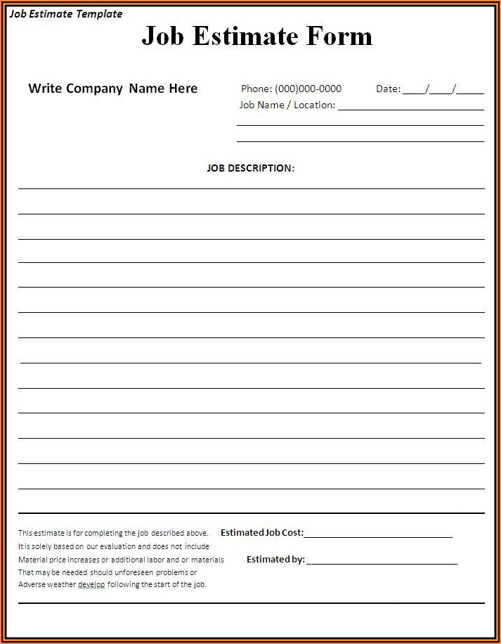 Contractor Forms Templates