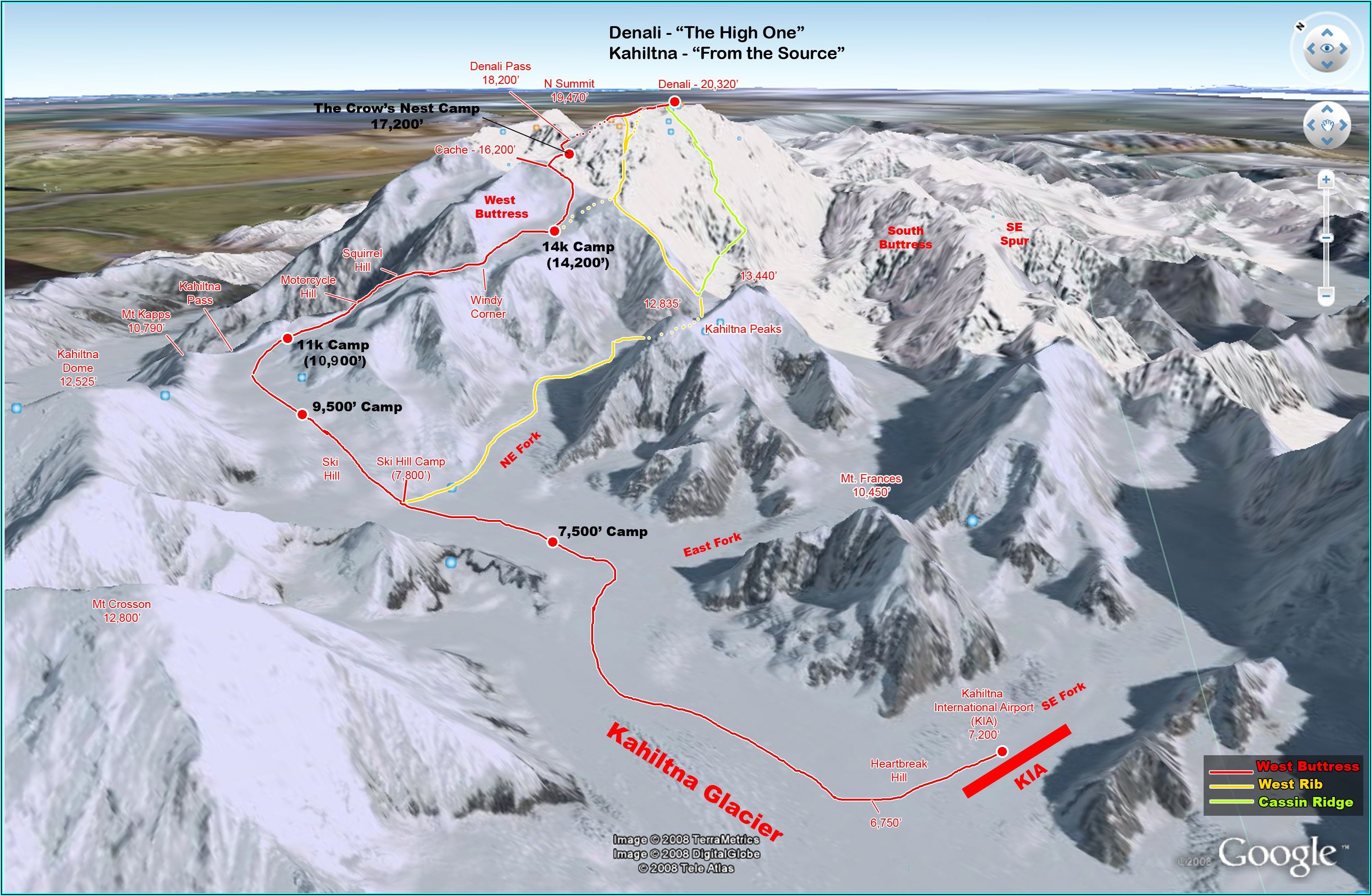 Denali Climbing Routes