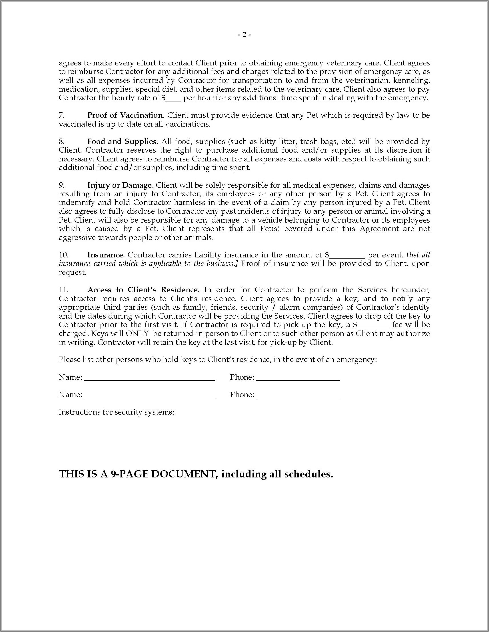 Dog Walking Contract Template Canada