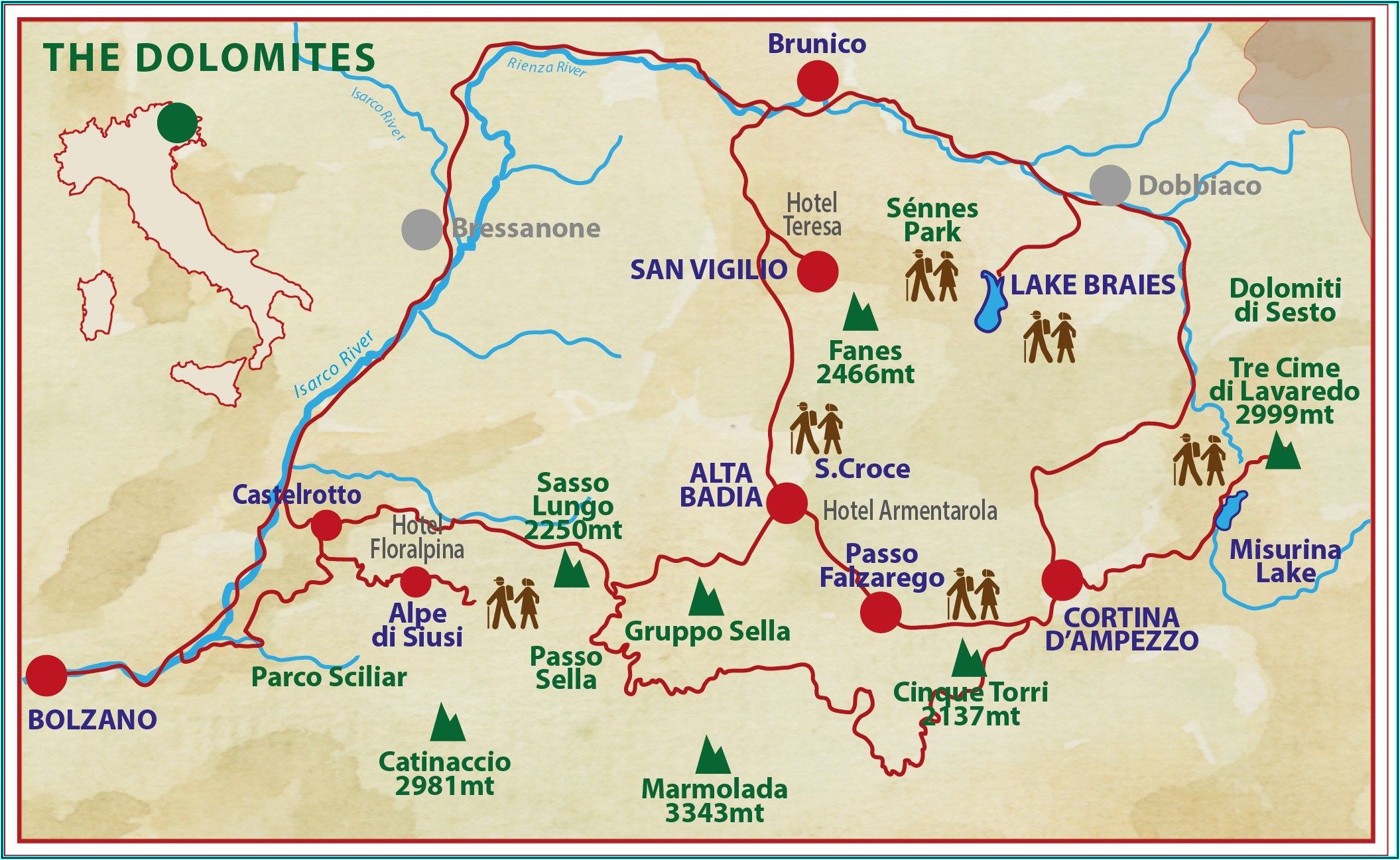 Dolomites Hiking Trails Maps