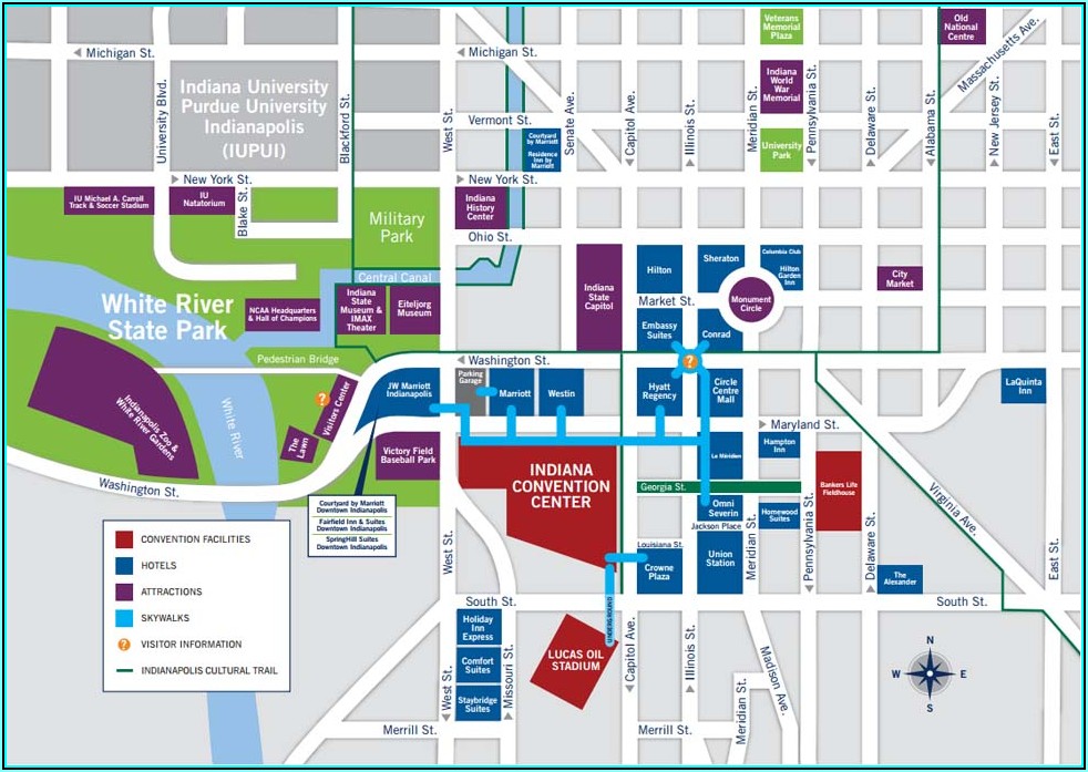 Downtown Indianapolis Hotels Map