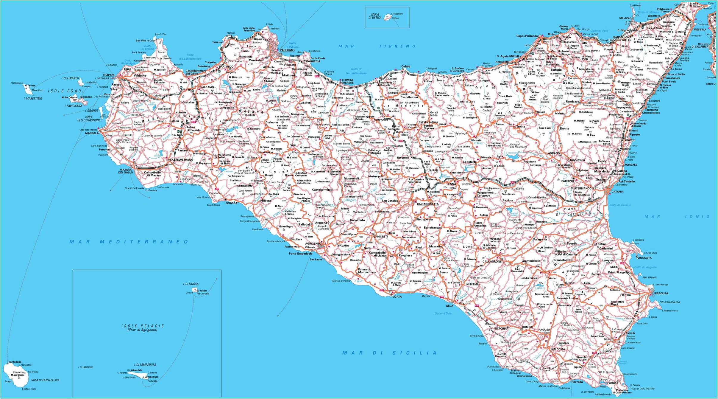 Driving Map Of Sicily