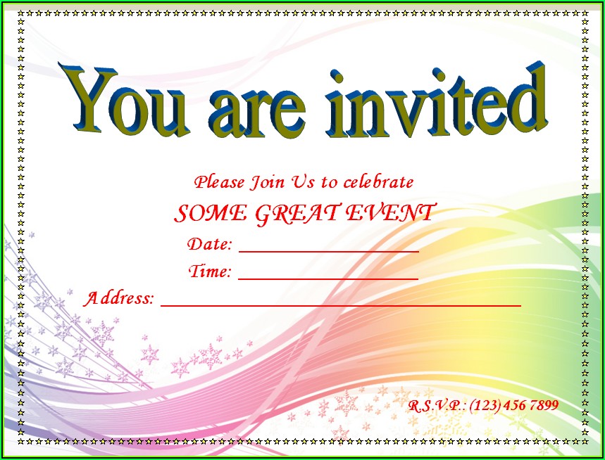 Event Invitation Card Template Free Download