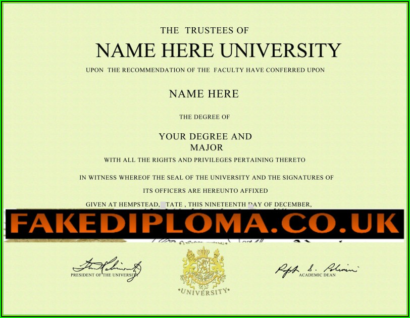 Fake Degree Certificate Template Uk