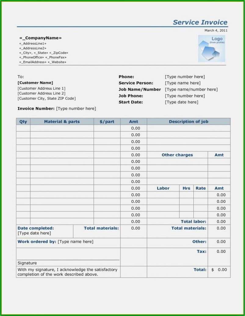 Free Contract Labor Invoice Template