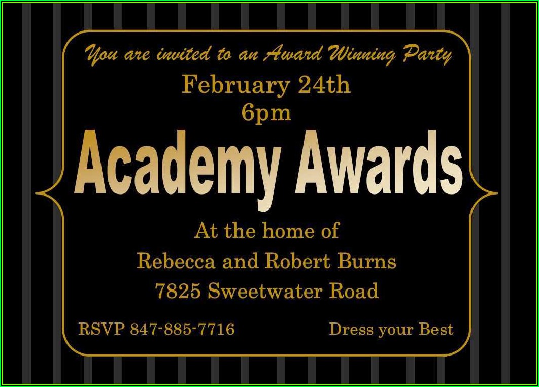 Free Oscar Party Invitation Template