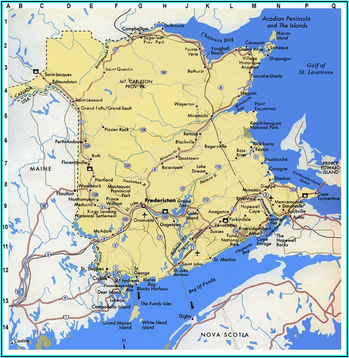 Free Printable Map Of New Brunswick