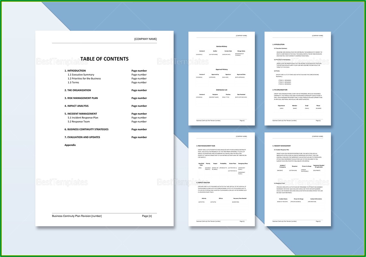 Free Small Business Continuity Plan Template