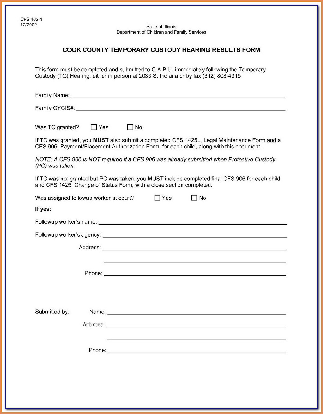 Free Temporary Guardianship Forms Indiana
