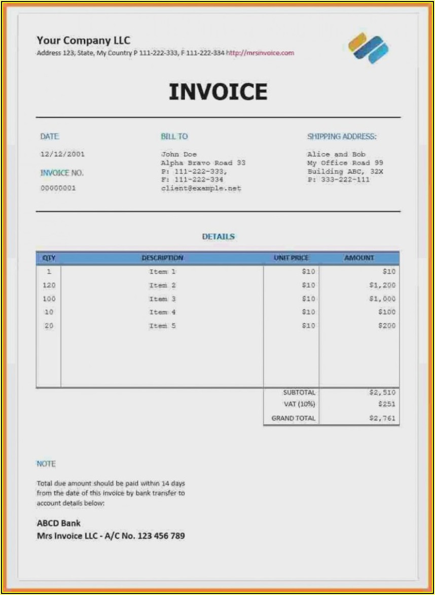 Freelance Graphic Design Invoice Template