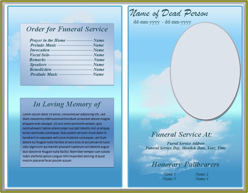 Funeral Program Template Free