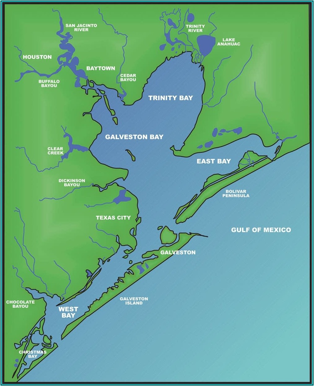 Galveston Bay Fishing Map Online
