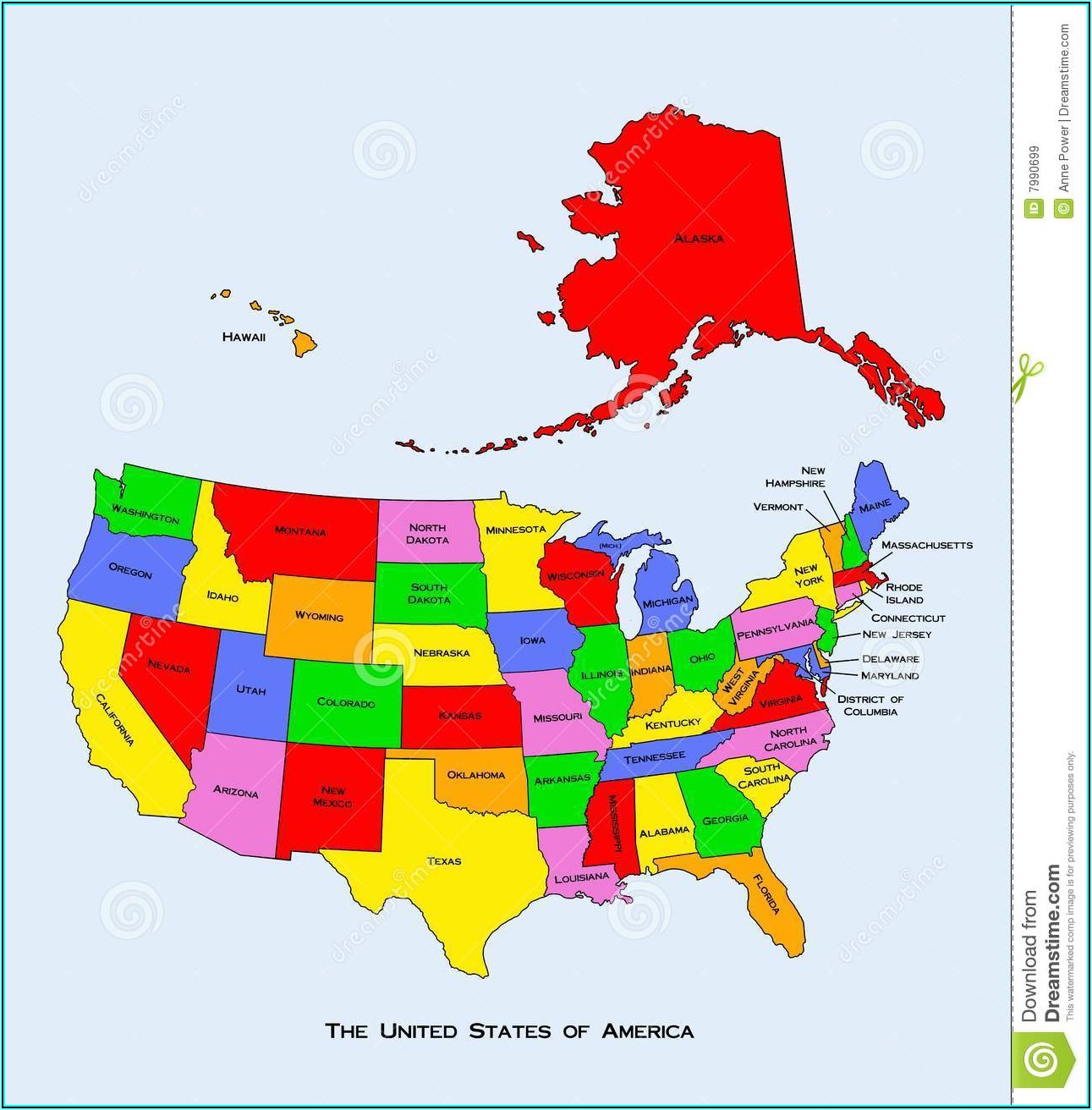 Geographical Map Of The United States Of America