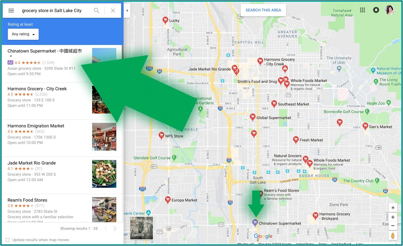 Google Map With Pins For Locations