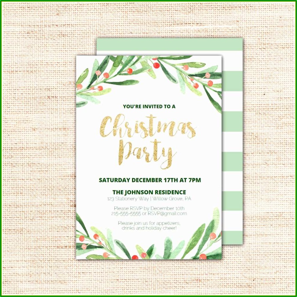 Holiday Party Invitation Template Printable